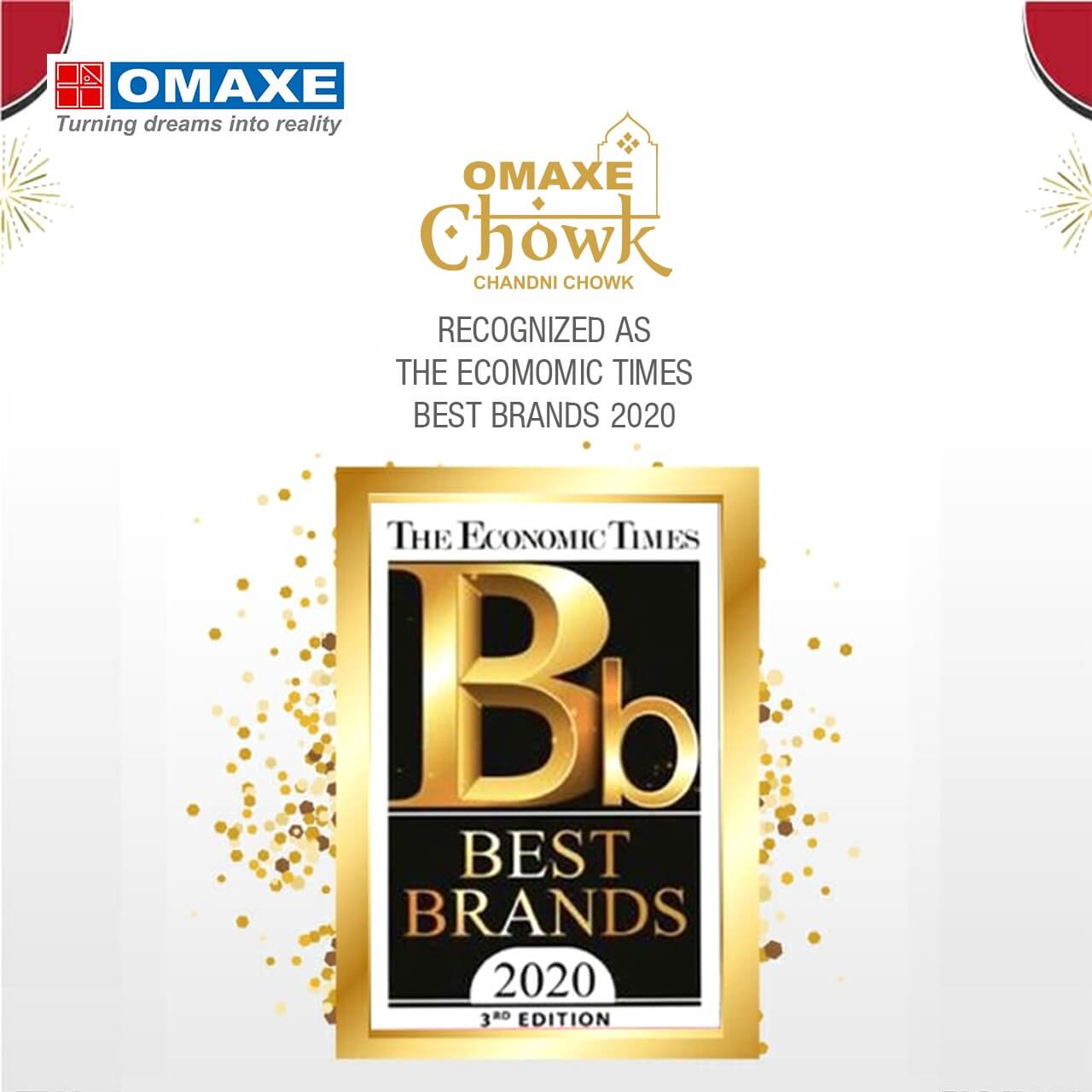 Omaxe Chowk has been recognised as The Economic Times Best Brands 2020